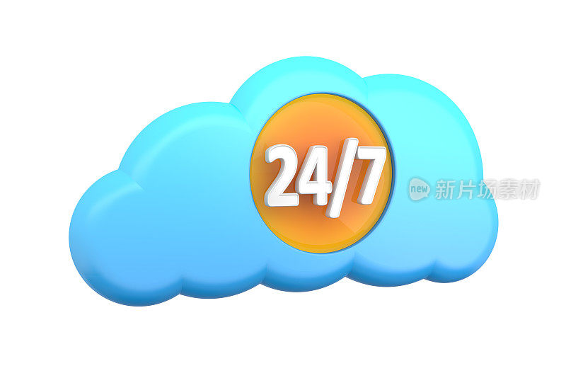 云计算图标:24/7